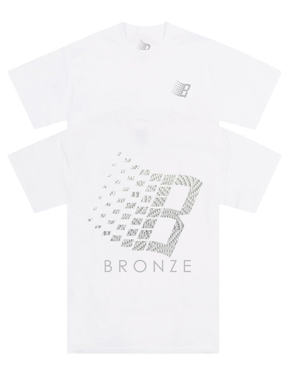 Bronze 56k Towel B Logo T-Shirt - White Cotton Crew Neck Tee for Men | Casual Streetwear, Gym & Everyday Wear