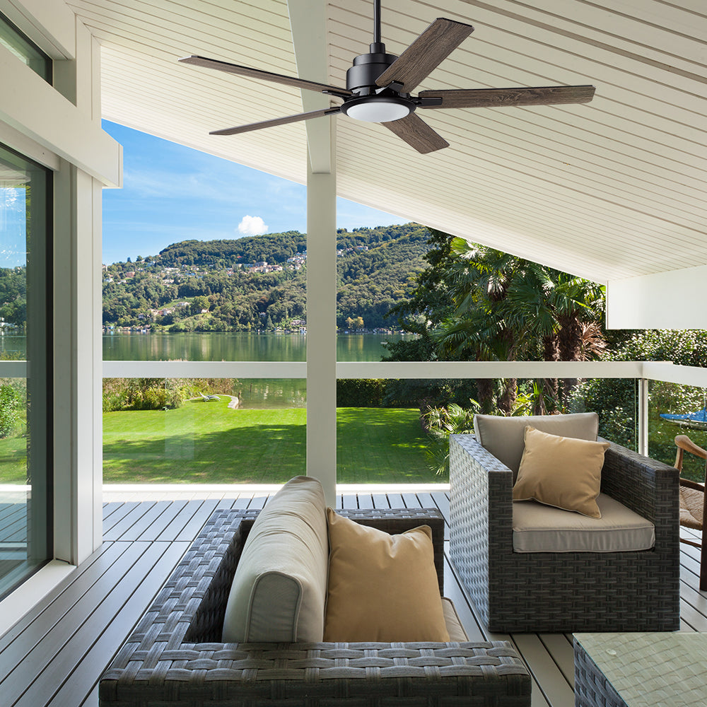 Essex Smart Ceiling Fan with LED Light and Remote Control - 60 Inch Indoor/Outoor Use - Perfect for Patio, Bedroom, Living Room and Office Spaces