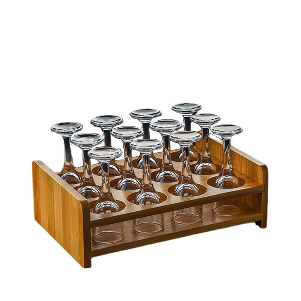 Premium 12-Piece Crystal Glass Spirit Set with Wooden Cup Holder - Elegant Vodka, Brandy & Shochu Glasses for Home Bar, Gifts & Entertaining - Perfect for Cocktail Parties, Whiskey Tasting & Holiday Gatherings