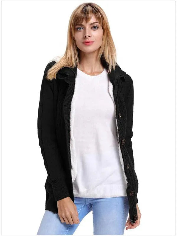 Cozy Casual Hooded Cardigan Sweater for Women - Soft Fleece Long Sleeve Open Front Jacket | Perfect for Fall, Winter, Lounge Wear & Outdoor Activities