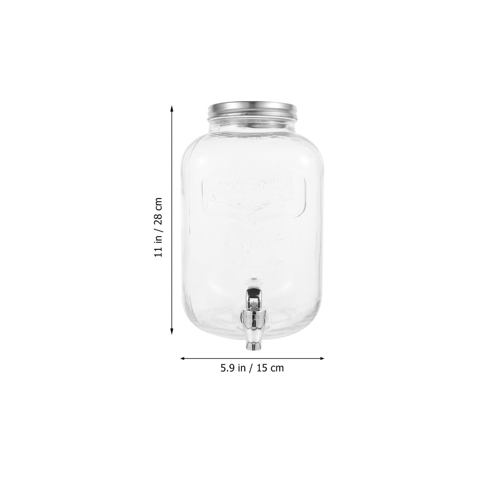 HEMOTON 1-Piece Glass Juice Dispenser with Lid - 64oz Beverage Pitcher for Water, Smoothies, Wine - Perfect for Pool Parties, BBQs & Home Entertaining