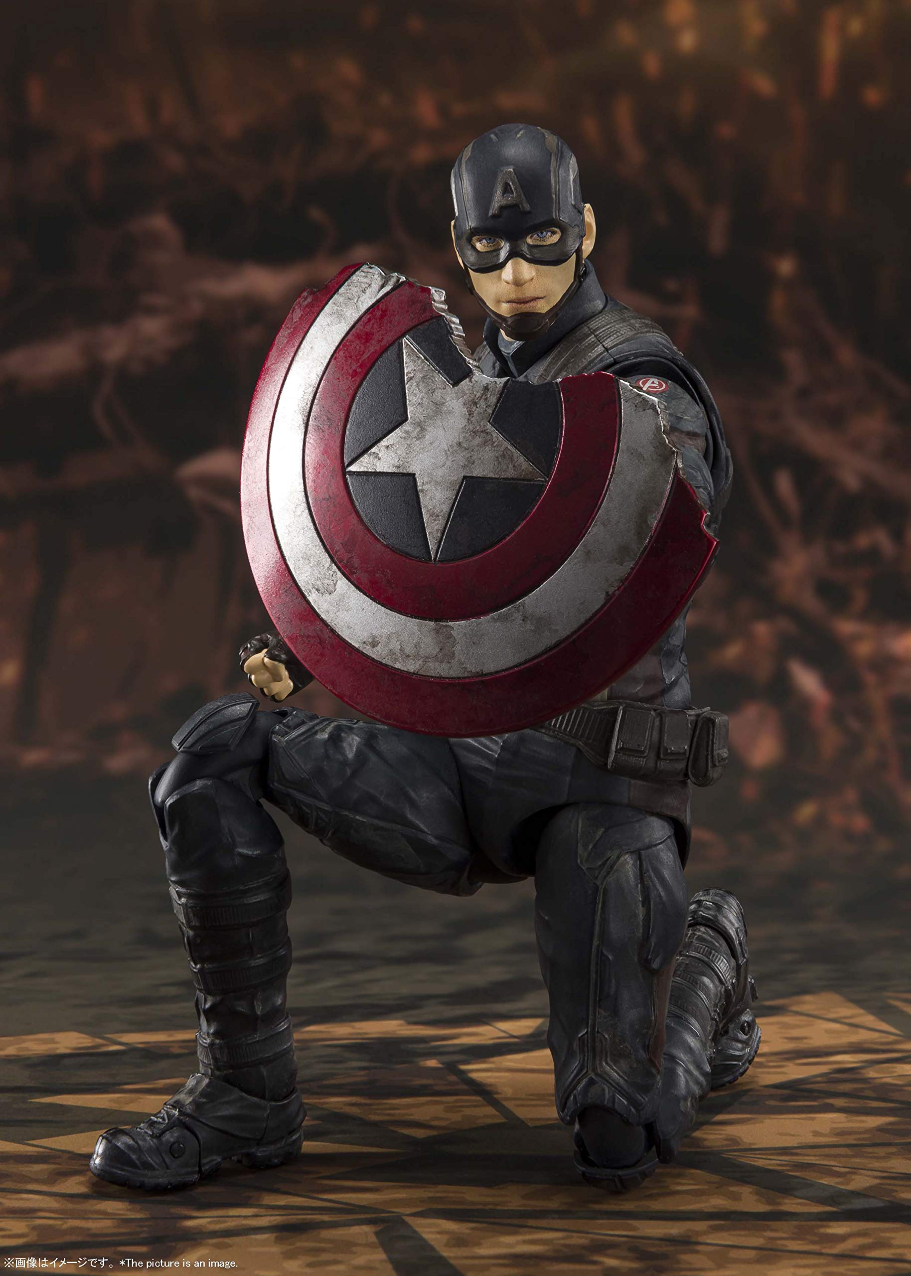 TAMASHII NATIONS Avengers Endgame Captain America Final Battle Edition Action Figure - Bandai Spirits S.H. Figuarts Collectible Toy for Marvel Fans & Display