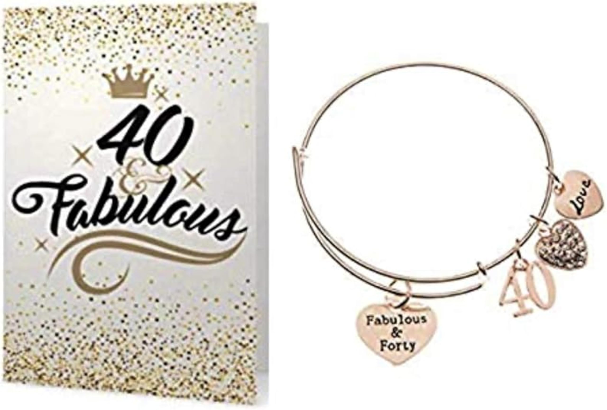 40th Birthday Gift Set for Women - Infinity Collection Expandable Charm Bracelet with Greeting Card | Thoughtful 40th Birthday Present for Wife, Daughter, Sister | Perfect for Milestone Celebrations, Anniversaries & Special Occasions
