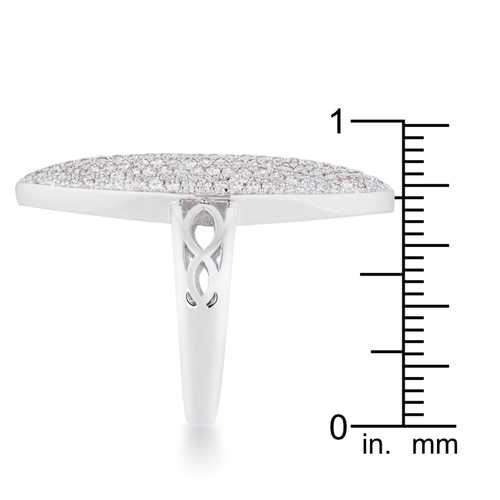 2.3ct CZ Rhodium Plated Cocktail Ring for Women - Elegant Contemporary Jewelry for Parties, Weddings & Special Occasions
