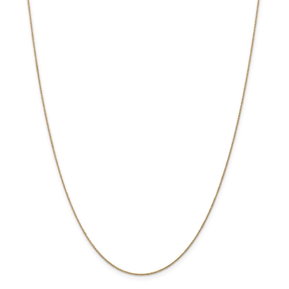 14K Yellow Gold 0.75mm Solid Polished Cable Chain Necklace for Women - Dainty & Elegant Jewelry Gift for Her - 16