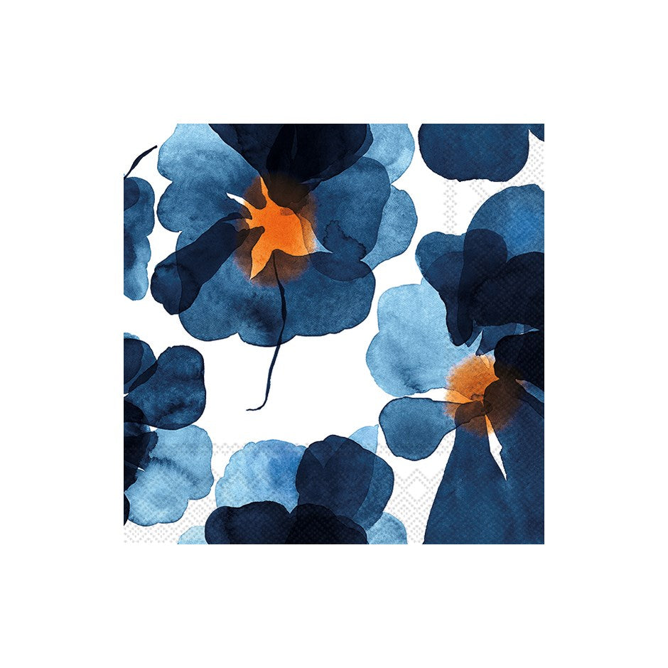 Marimekko VALSSI Blue Paper Cocktail Napkins - 50 Pack, Disposable Party Napkins for Drinks, Appetizers & Desserts - Perfect for Weddings, BBQs, Cocktail Parties & Home Entertaining