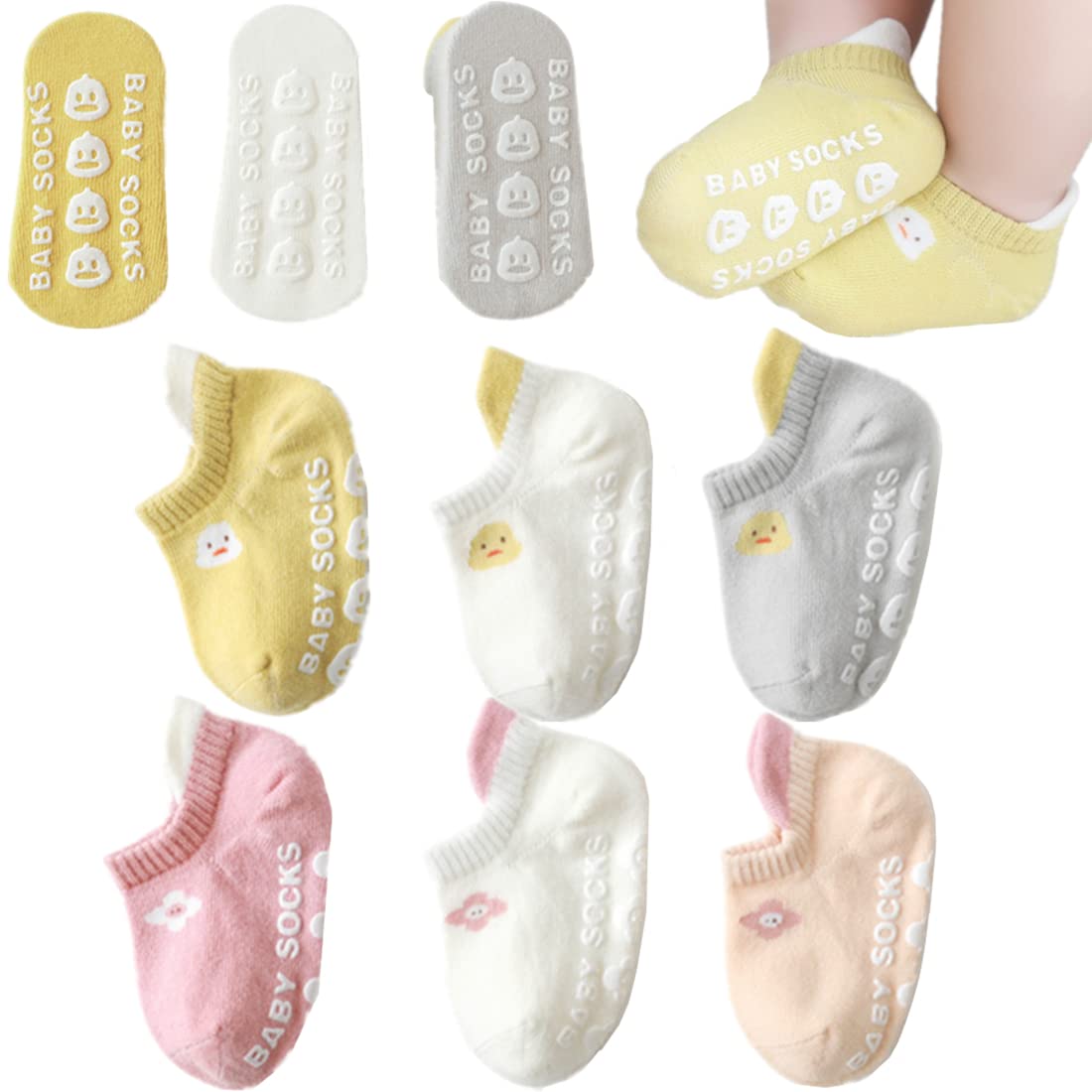 **Non-Slip Baby Socks with Grips – Toddler & Infant Anti-Skid Ankle Socks for Boys & Girls – Perfect for Playtime, Crawling & Indoor Safety**
