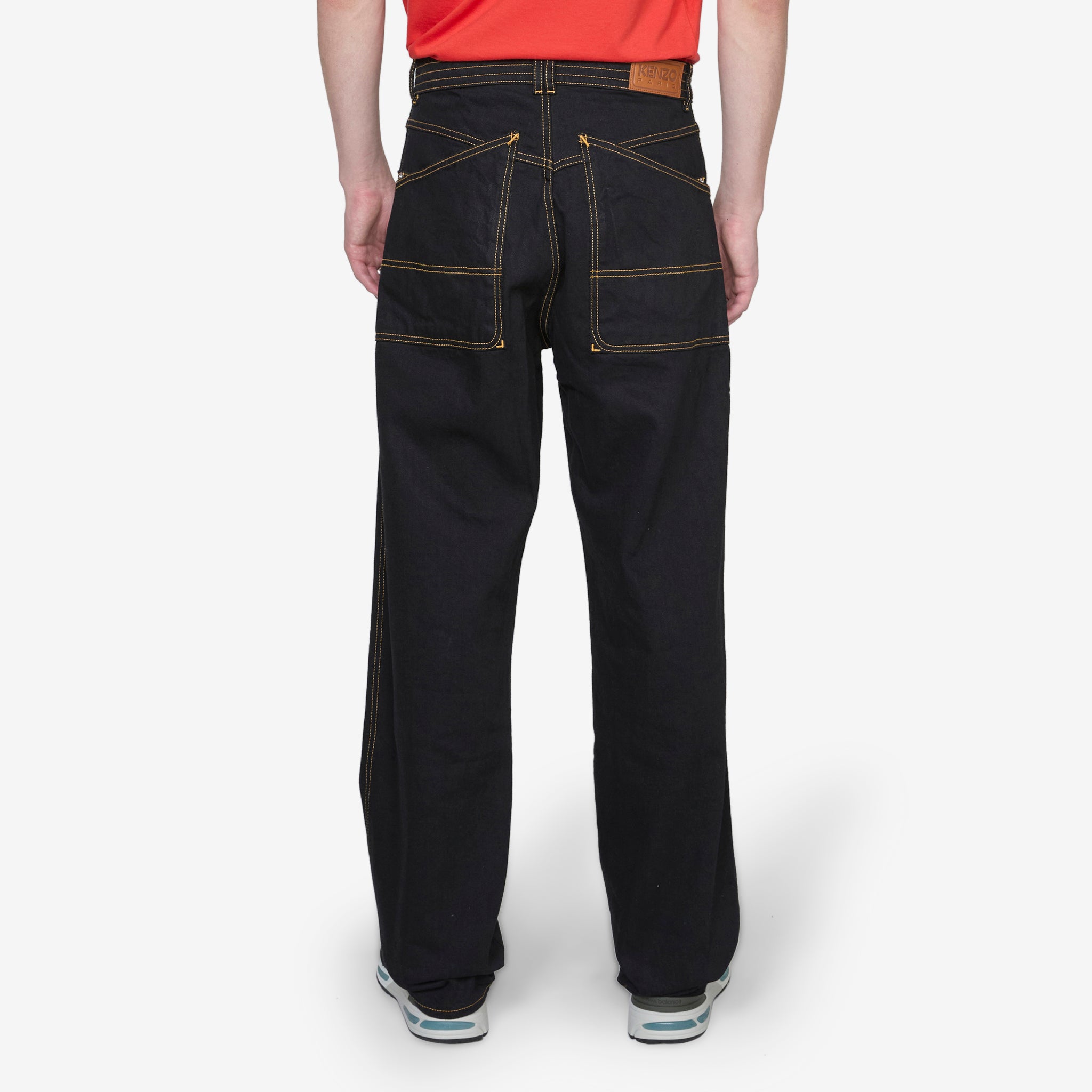 Men's Cargo Jeans - Rinse Black Denim Pants with Multiple Pockets | Durable & Comfortable for Work, Outdoor & Casual Wear