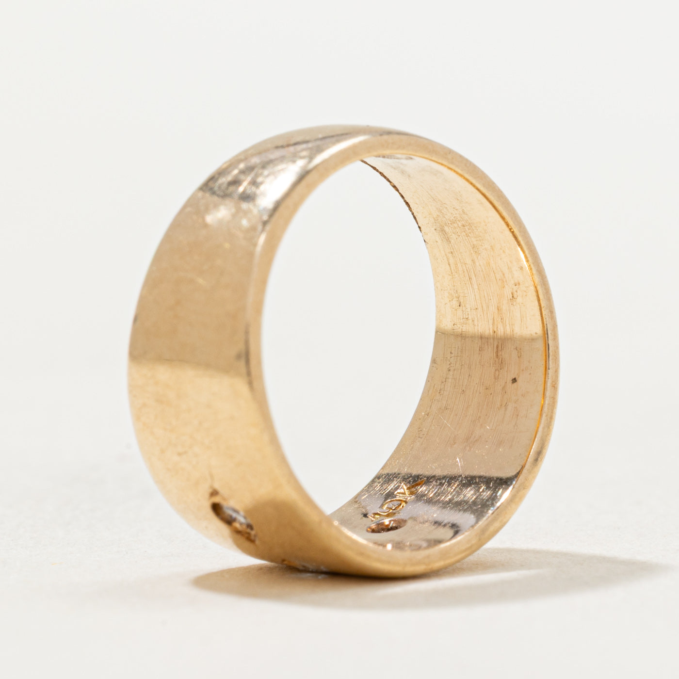 Three Stone Diamond Cigar Band Ring 0.03ctw Size 4.25 - Elegant Wedding Band, Anniversary Gift for Her, Perfect for Bridal Jewelry & Special Occasions