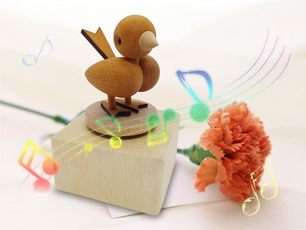 Mini Wooden Bird Music Box - Handcrafted Animal Mechanical Music Box for Kids & Adults - Perfect Gift for Friends, Birthday, Anniversary - Ideal for Bedroom Decor, Relaxation & Special Moments