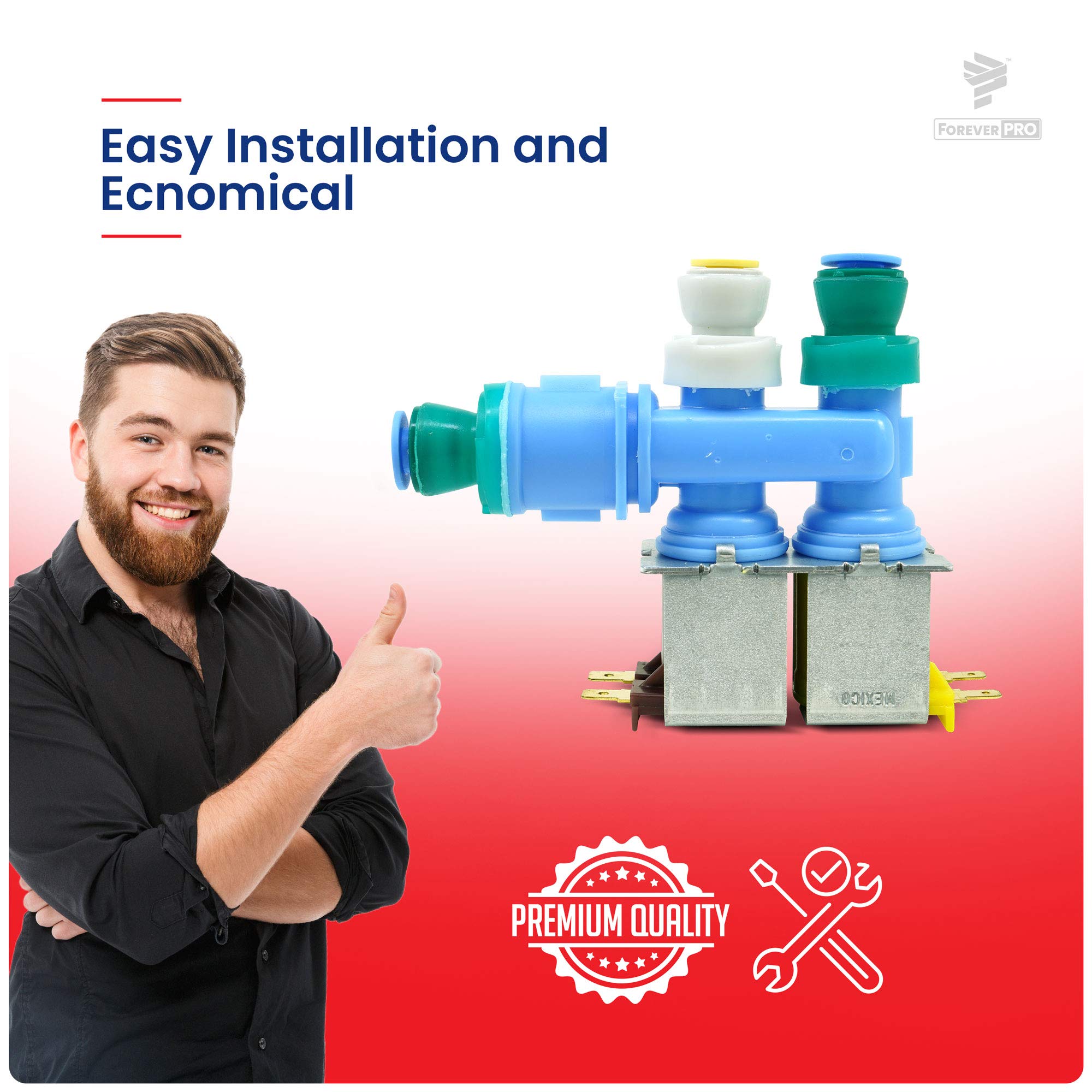 **Replacement Dual Water Valve 67006322 for Refrigerators - Compatible with AH2069865, EA2069865, 1187201 - Perfect for Ice Maker & Water Dispenser Repair**