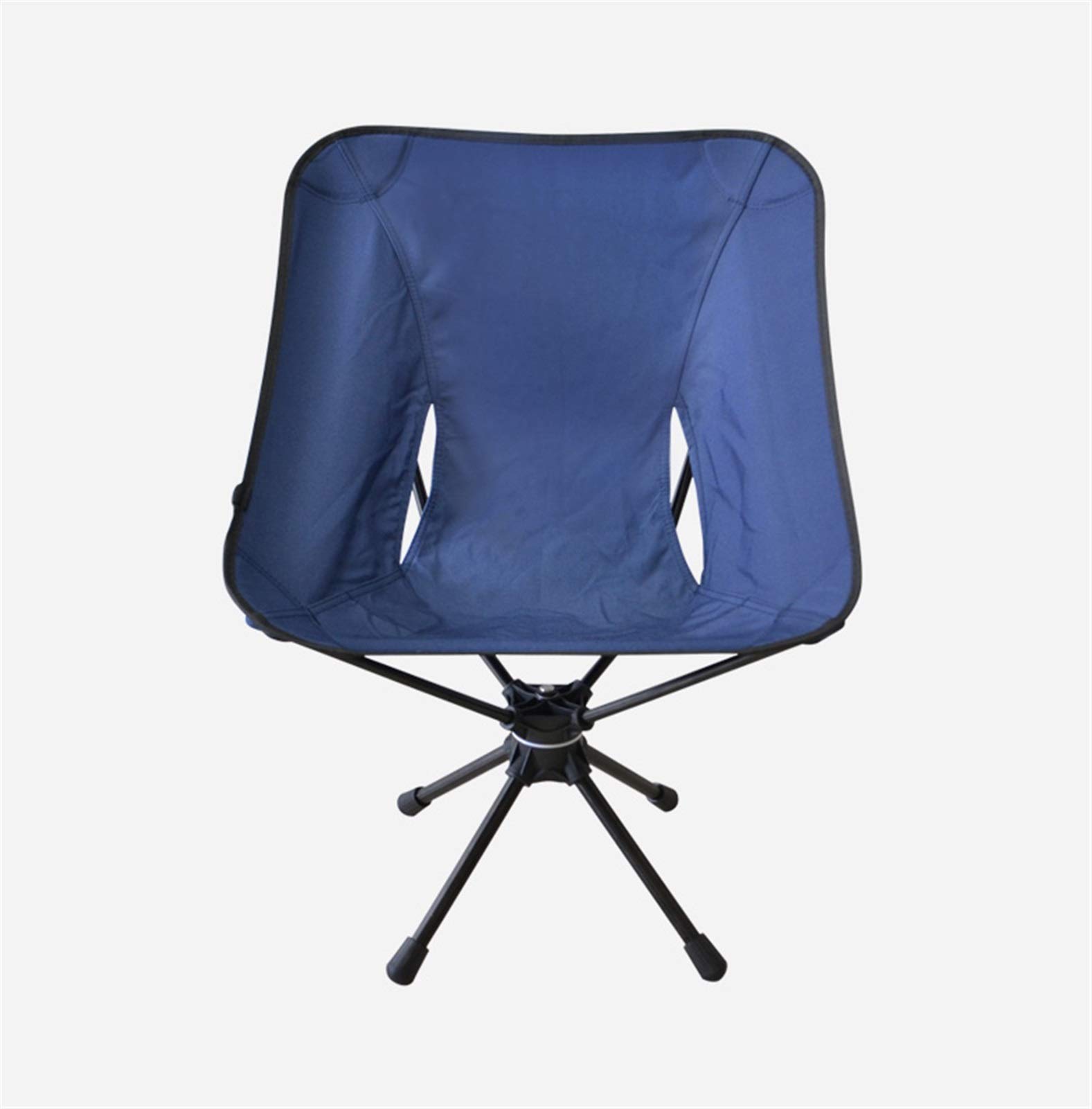 360 Degree Swivel Aluminum Alloy Folding Moon Chair - Portable Collapsible Camping Stool for Fishing, Hiking, BBQ & Outdoor Activities (Blue) - Perfect for Backyard Relaxation, Beach Trips and Picnics