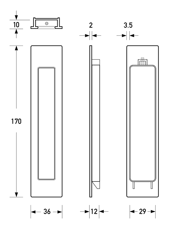 HB 660/35 Flush Pull Shallow Handle - Premium Cabinet Hardware for Modern Kitchens & Bathrooms - Perfect for Drawers, Cabinets, and Furniture Installation