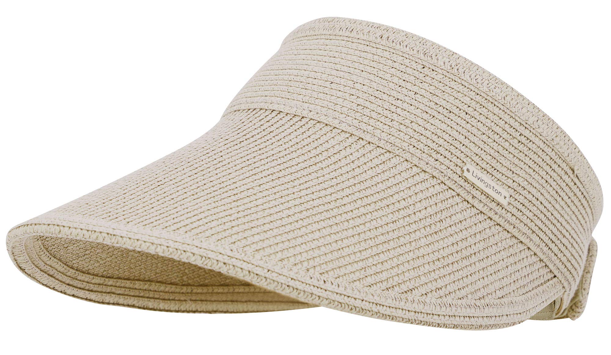 Women's Livingston Rollable Sun Visor Hat - UPF 50+ UV Protection, Adjustable & Packable for Beach, Golf, Running & Outdoor Activities