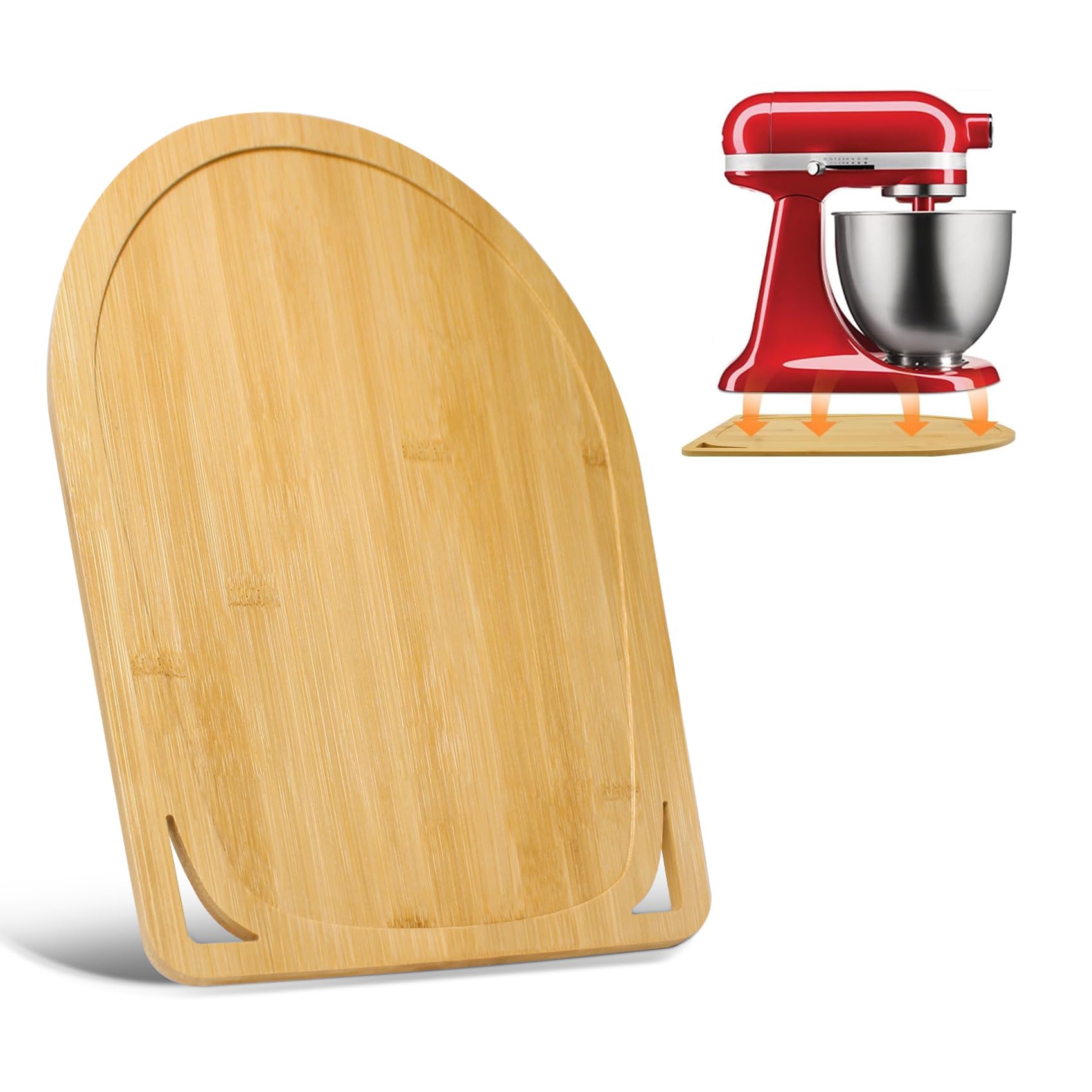Bamboo Mixer Mat Slider for KitchenAid 4.5-5 Qt Stand Mixer - Non-Slip Countertop Storage Mover & Appliance Tray | Perfect for Baking, Cooking & Kitchen Organization