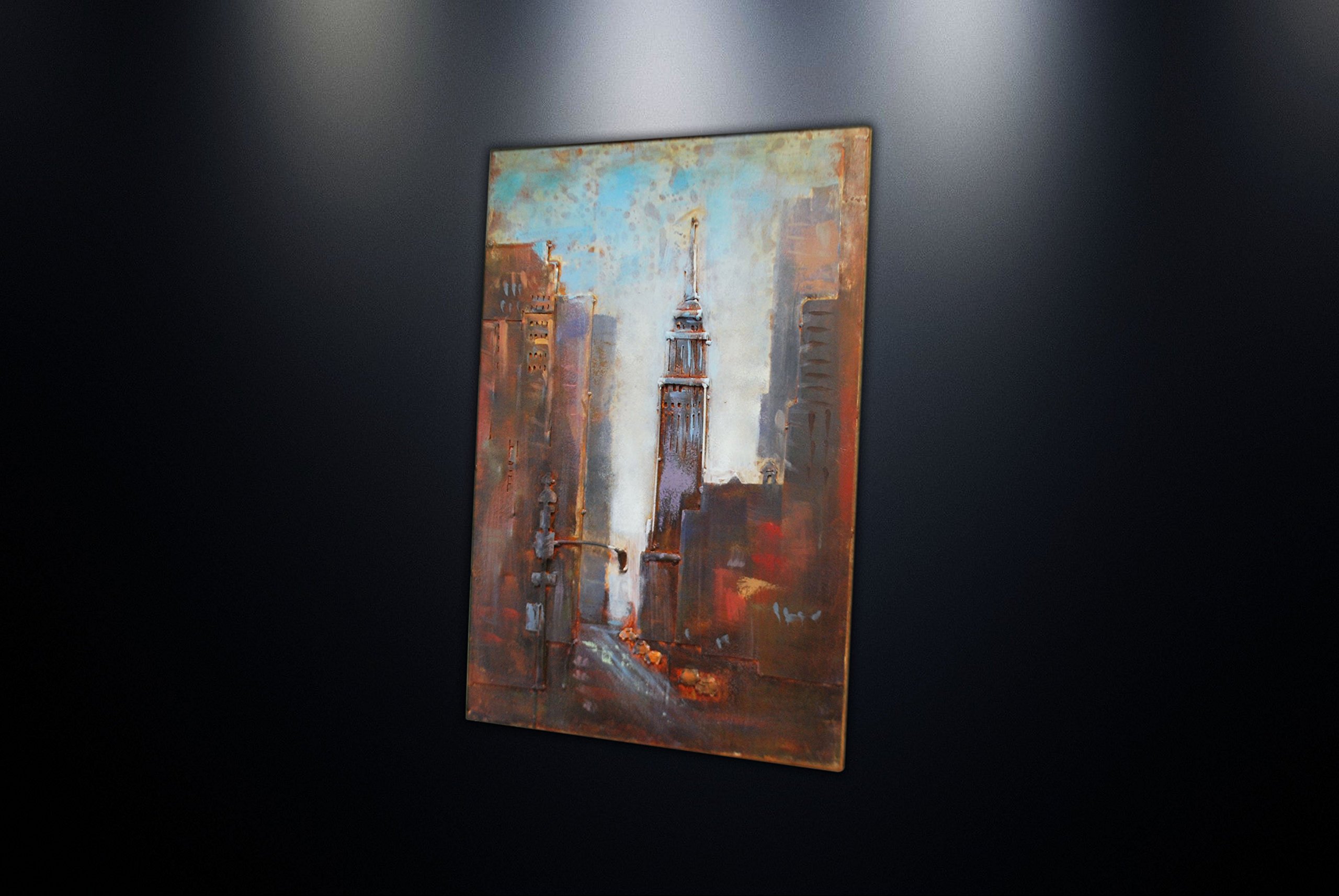 Modern Metal Wall Art Sculpture - Empire State Building Home Decor (15''x23'') - Perfect for Living Room, Office & Gift Ideas
