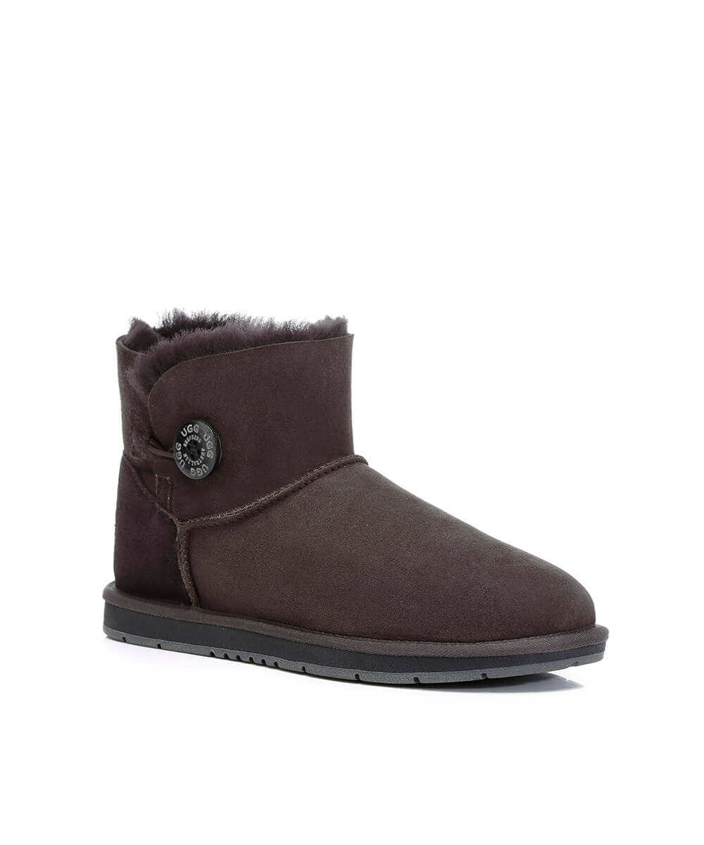Women's UGG Classic Mini Button Boots - Genuine Sheepskin Winter Boots for Women | Warm & Comfortable Ankle Boots for Snow, Cold Weather & Casual Outfits