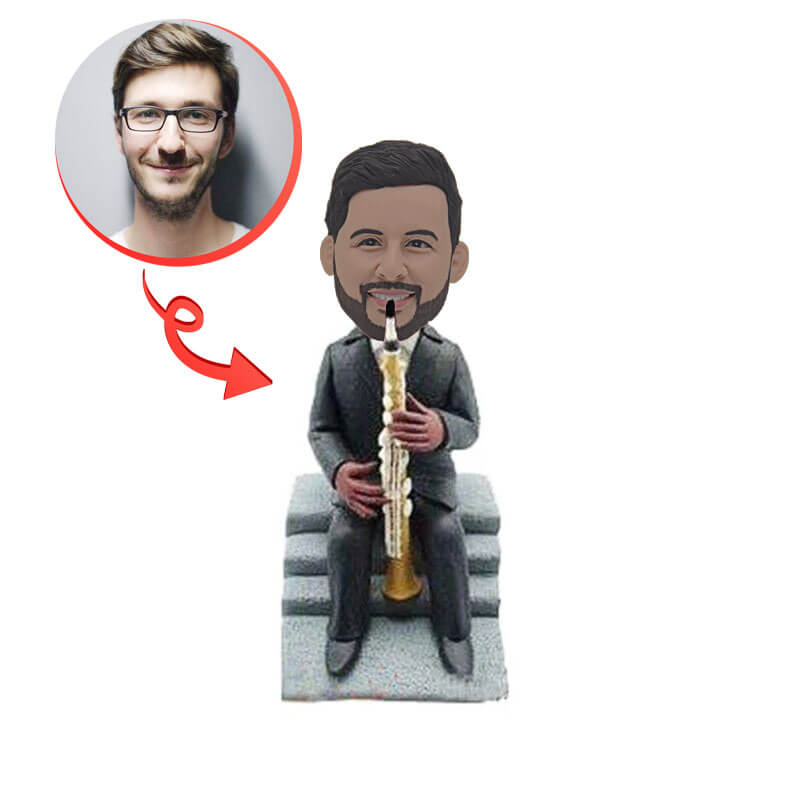 Custom Saxophone Player Bobblehead - Personalized Band Member Figurine for Musicians, Gifts & Home Decor