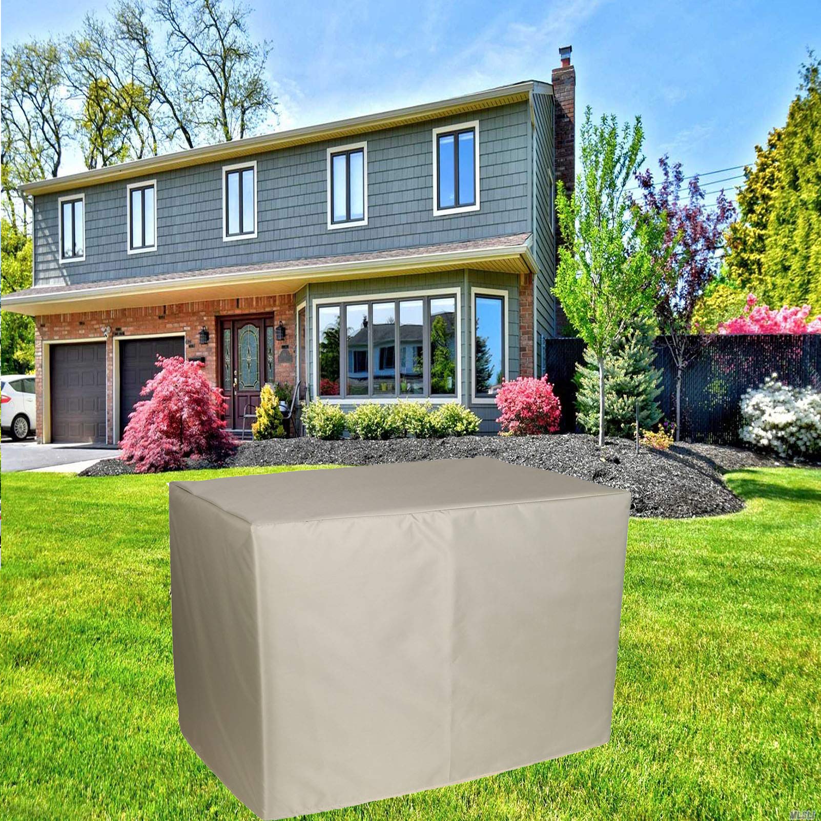 Waterproof 48x48x30in Heavy Duty 420D Oxford Cube Garden Furniture Covers - Outdoor Patio Table Covers for Rattan Furniture Sets, All-Weather Protection for Backyard, Deck, and Poolside Use