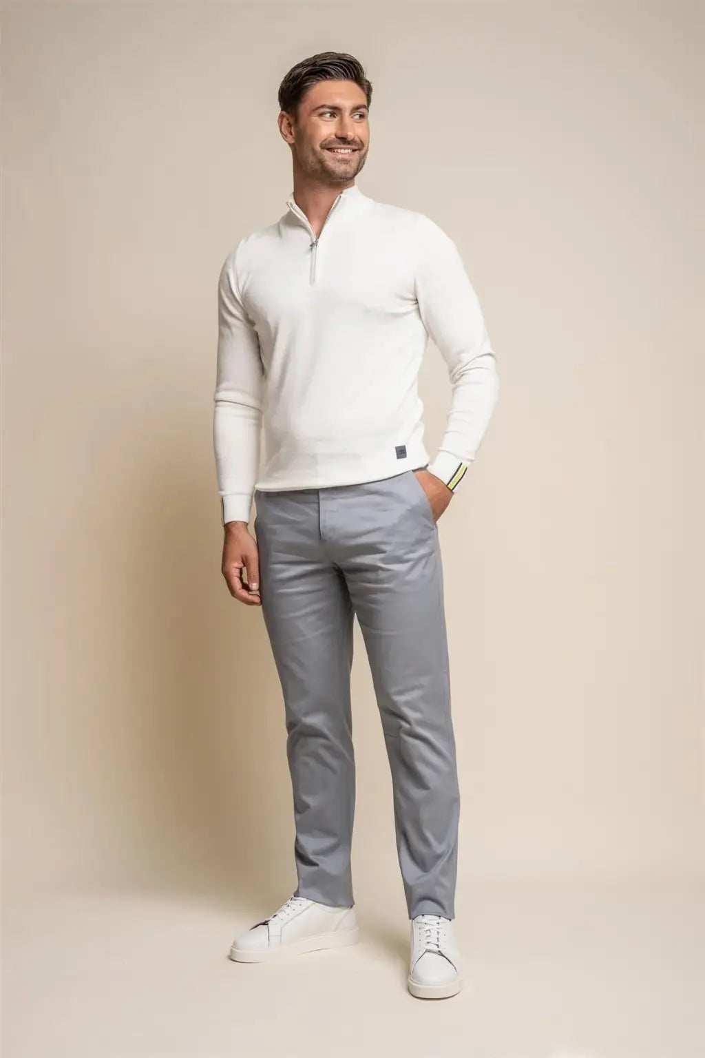 Cavani Men's Dakota Ice Blue Chino Pants - Slim Fit Casual Dress Pants for Work, Office & Business Attire | Comfortable & Stylish Men's Trousers