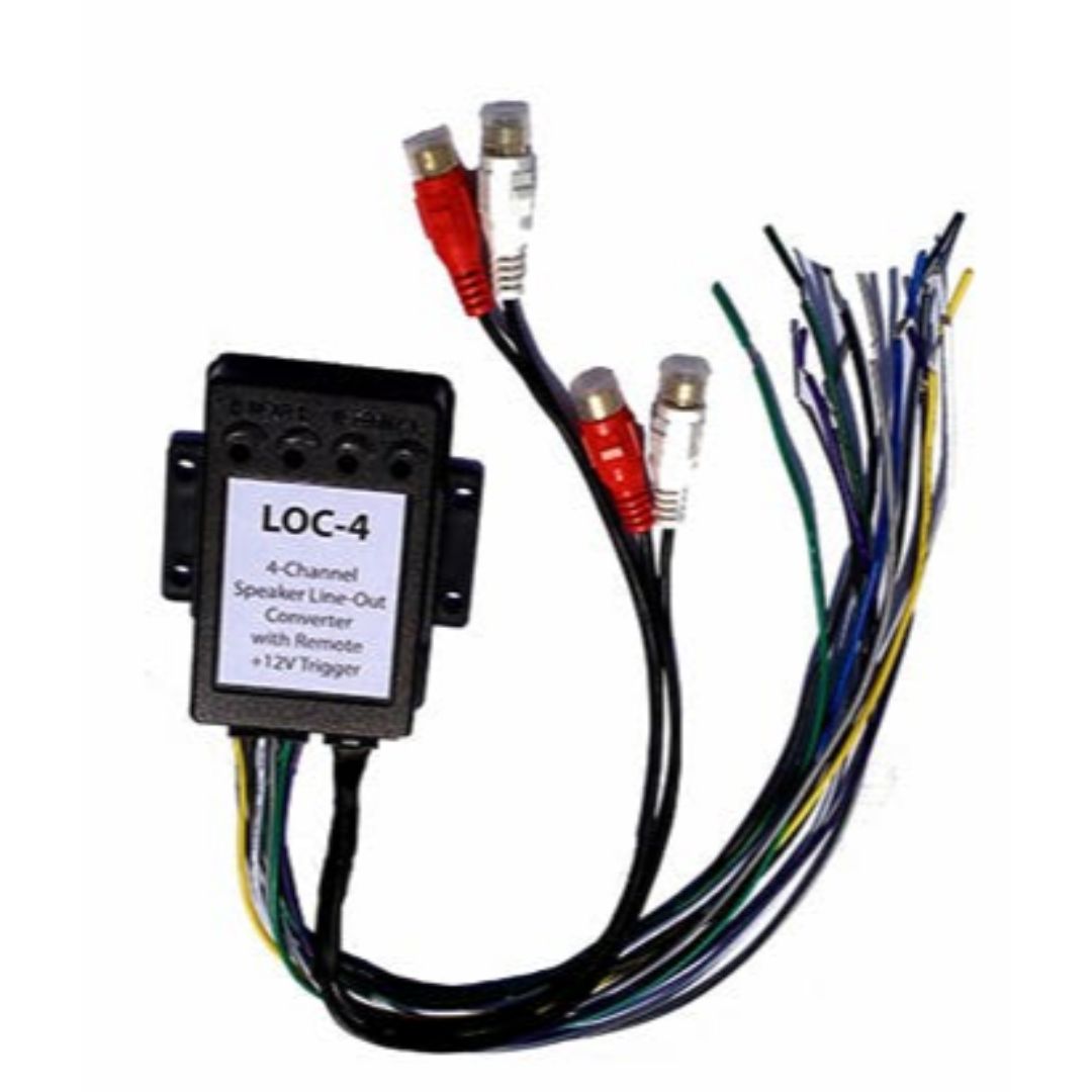 Crux LOC 4 Channel Line Out Converter with Remote 12V Trigger - Premium Car Audio System for Amplifiers & Subwoofers | Perfect for Vehicle Stereo Upgrades & Custom Installations