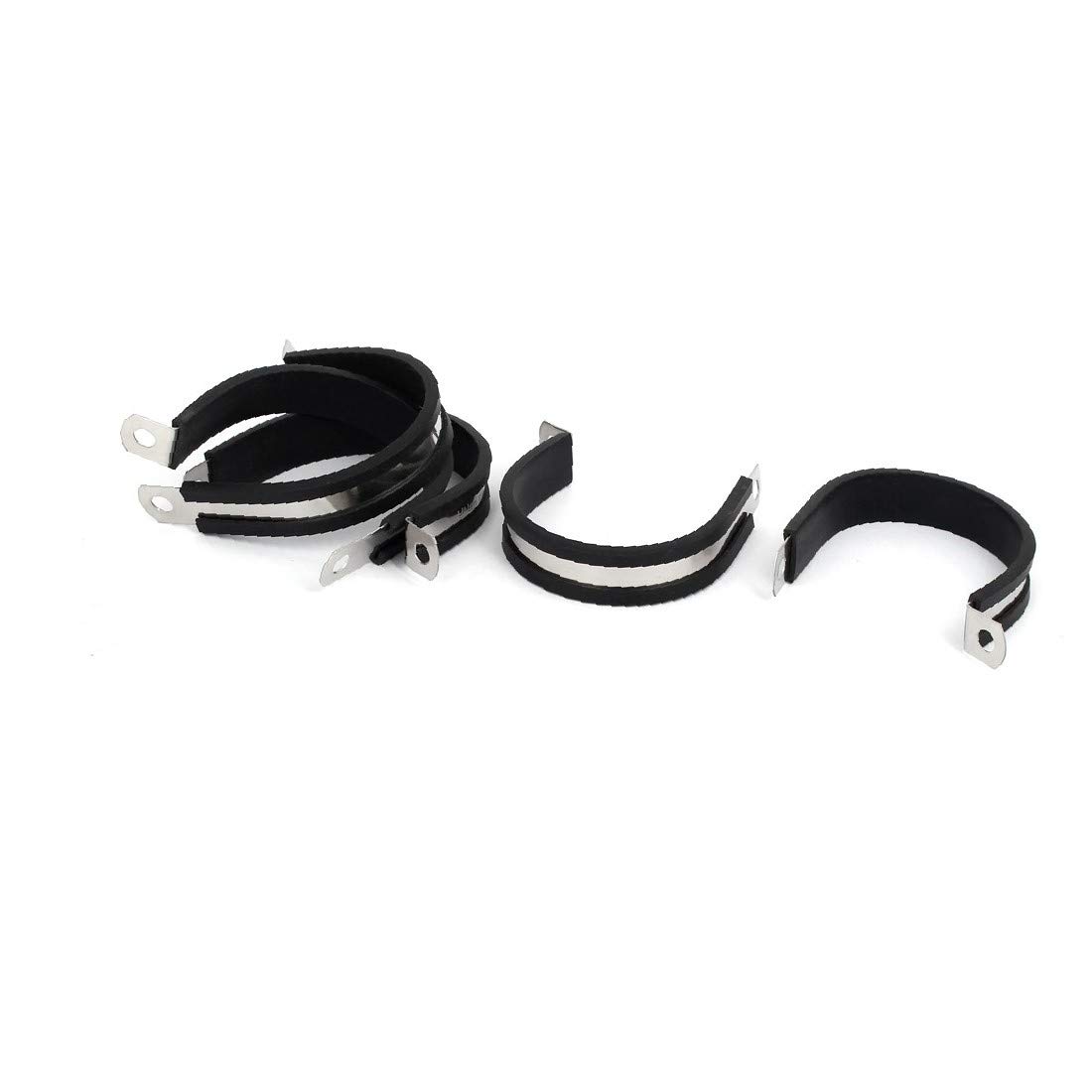 X-DREE 46mm EPDM Rubber Lined P Clips - Heavy Duty Cable Hose Pipe Clamps Holder (5 Pack) - Perfect for Automotive Wiring, Marine Applications & Industrial Pipe Securing