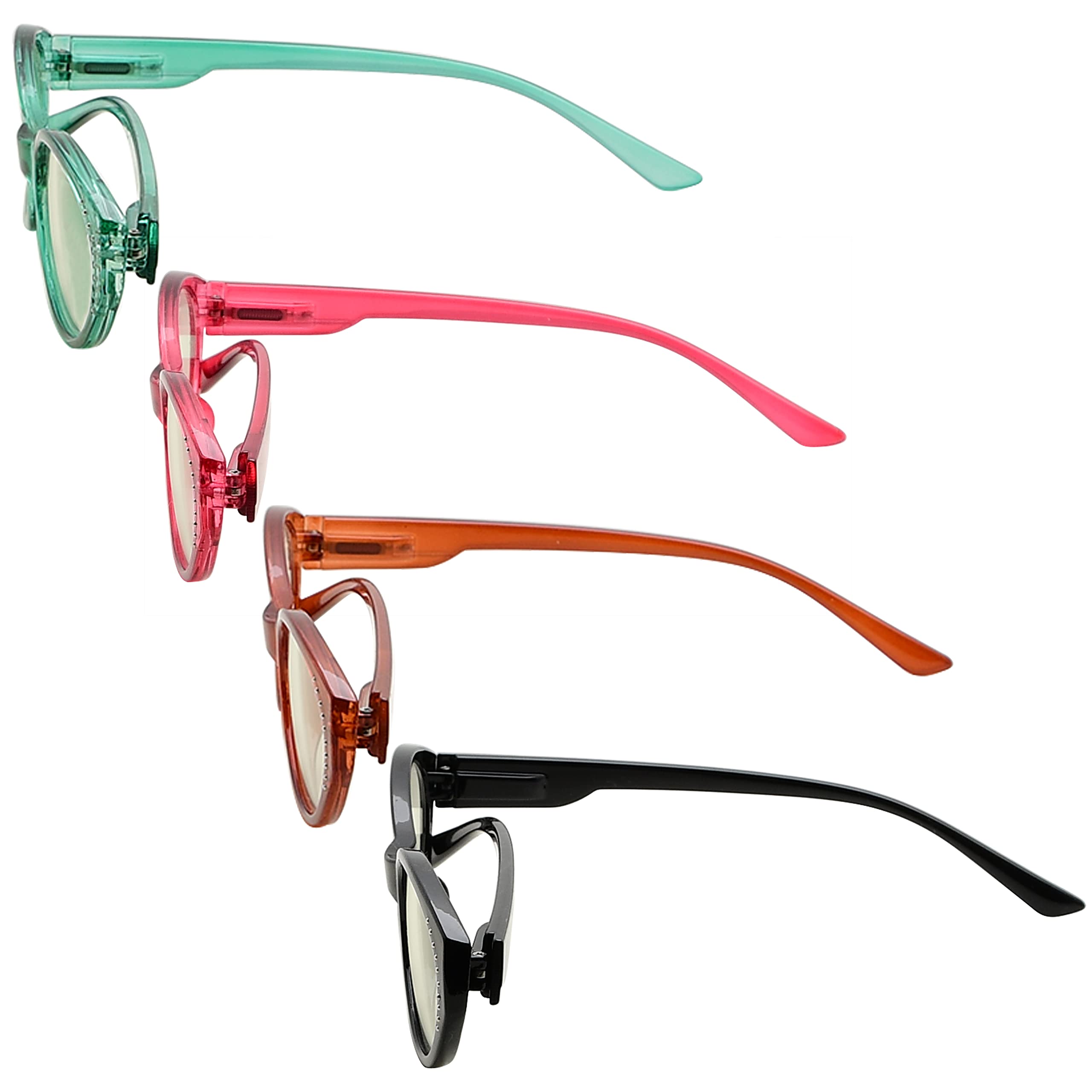 CessBlu Blue Light Blocking Glasses for Women - 4 Pack Anti Glare Computer & Reading Eyewear for Screen Time, Gaming & Office Work