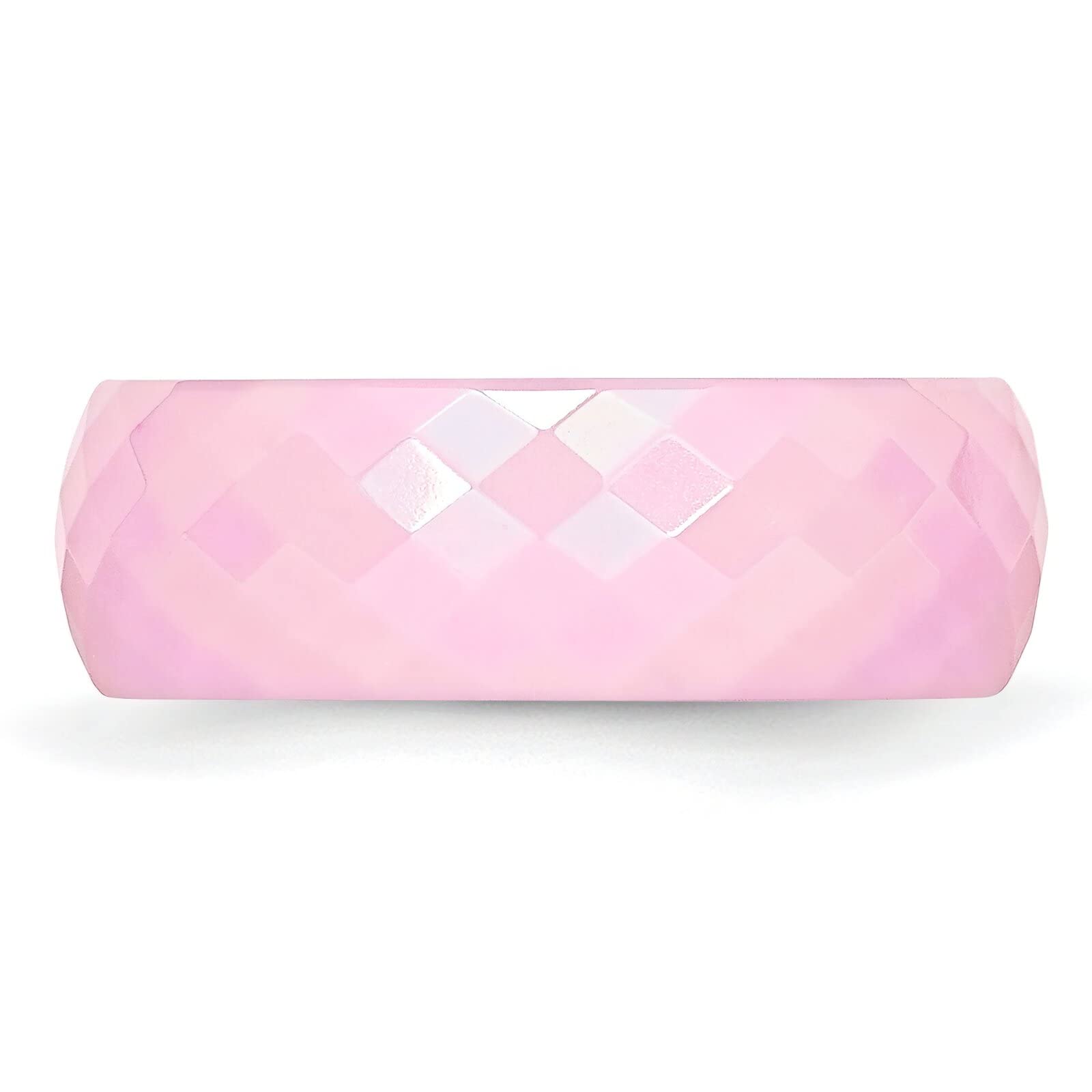 FindingKing 7.5mm Pink Faceted Ceramic Awareness Ring - Size 6 for Women, Breast Cancer Support Jewelry Gift for Survivors & Supporters