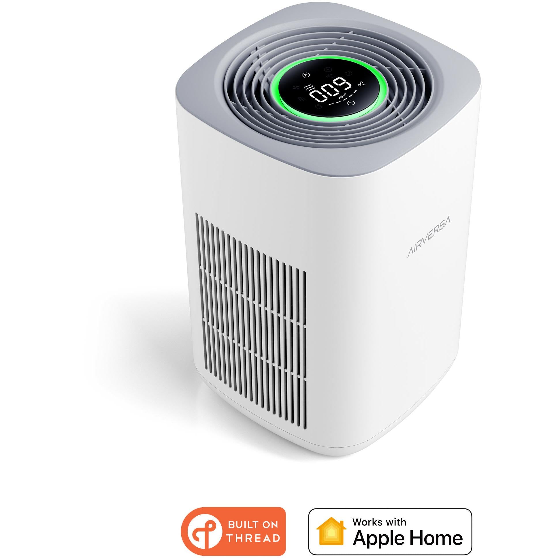 Airversa Purelle HEPA Air Purifier with HomeKit & Thread Support - Smart Air Cleaner for Allergies, Dust, and Pet Dander - Perfect for Bedrooms, Living Rooms, and Offices
