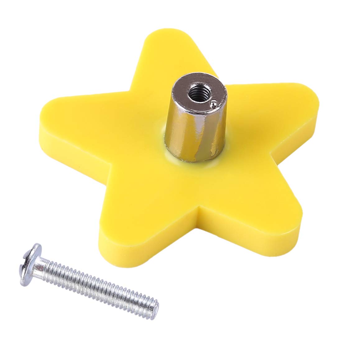 10Pcs Soft Rubber Cartoon Cabinet Knobs - Star Yellow for Kitchen & Wardrobe
