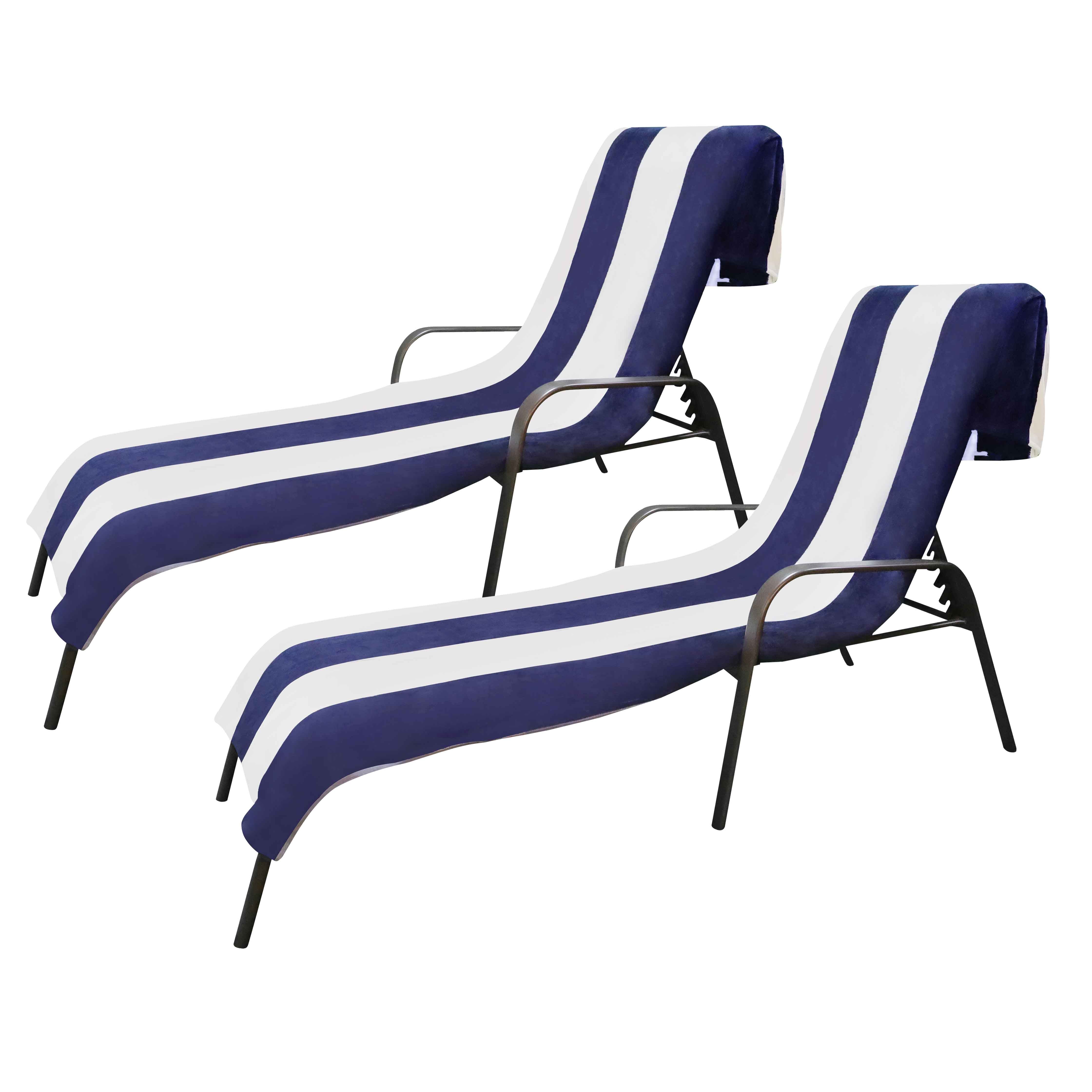 Premium Cabana Striped Cotton Beach Towel & Chaise Lounge Cover - Soft, Absorbent, UV Protection - Perfect for Poolside, Beach Vacations & Outdoor Relaxation