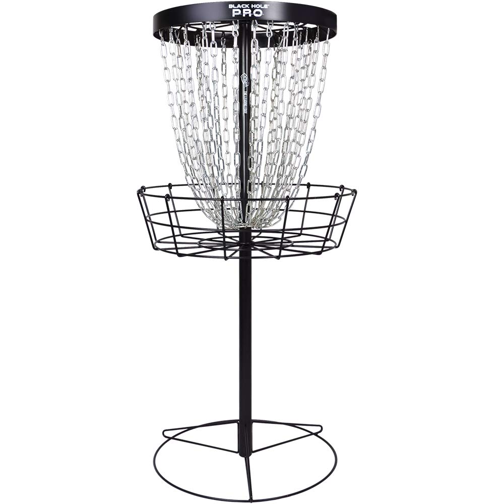 MVP Disc Sports Black Hole Pro 24-Chain Portable Disc Golf Basket Target - Practice & Tournament Disc Golf Equipment for Backyard, Park & Professional Play