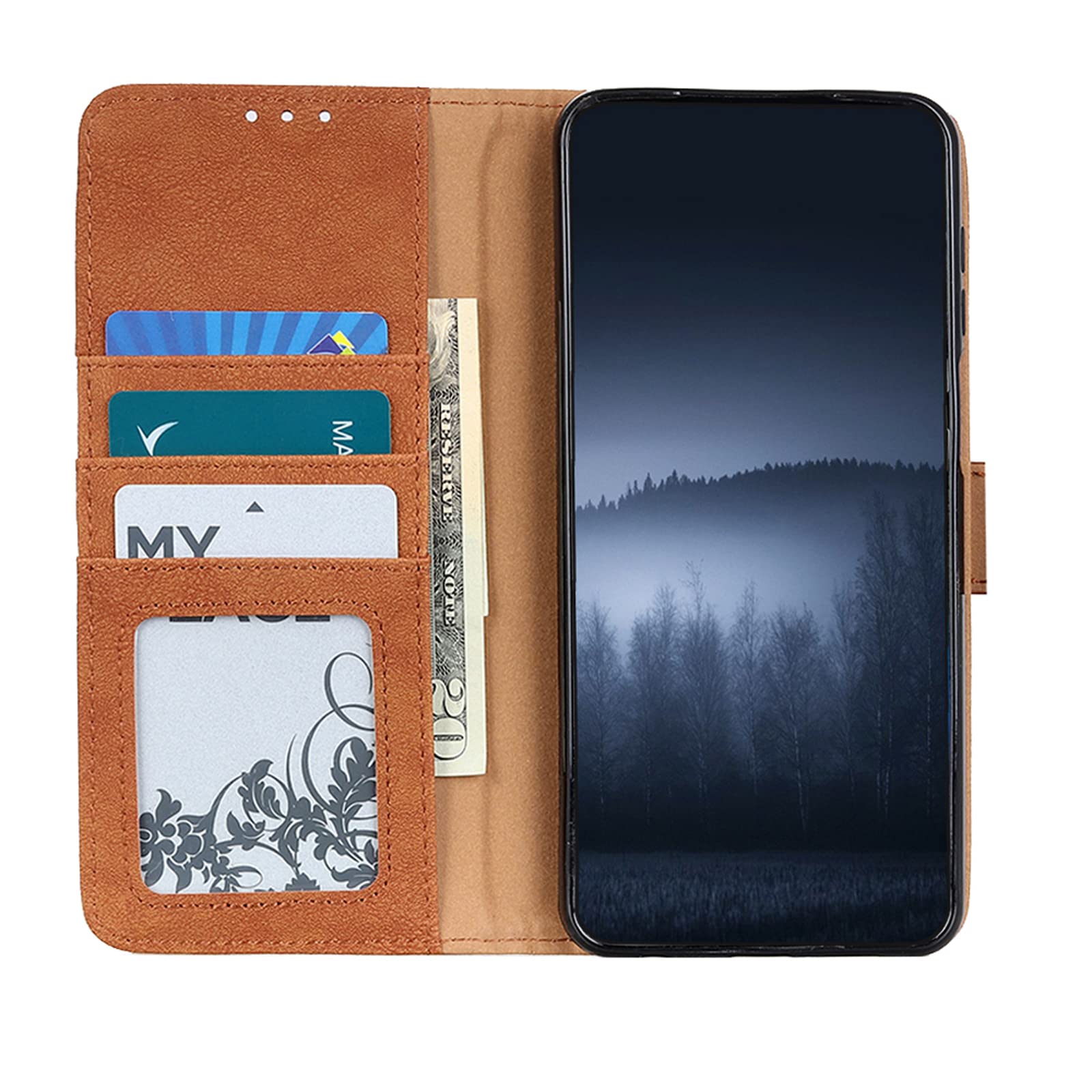Premium PU Leather Magnetic Flip Stand Wallet Case for iPhone 14/14 Plus/14 Pro/14 Pro Max - Credit Card Holder & TPU Inner Shell - Slim Protective Phone Cover for Men & Women (Brown) - Perfect for Everyday Use, Travel & Business Meetings