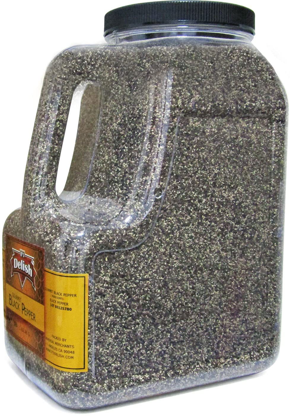 Premium Gourmet Ground Black Pepper by It’s Delish – 5 LB Bulk Restaurant Size with Handle | All Natural, Kosher Certified Table Grind Spice | Perfect for Cooking, Seasoning & Food Presentation
