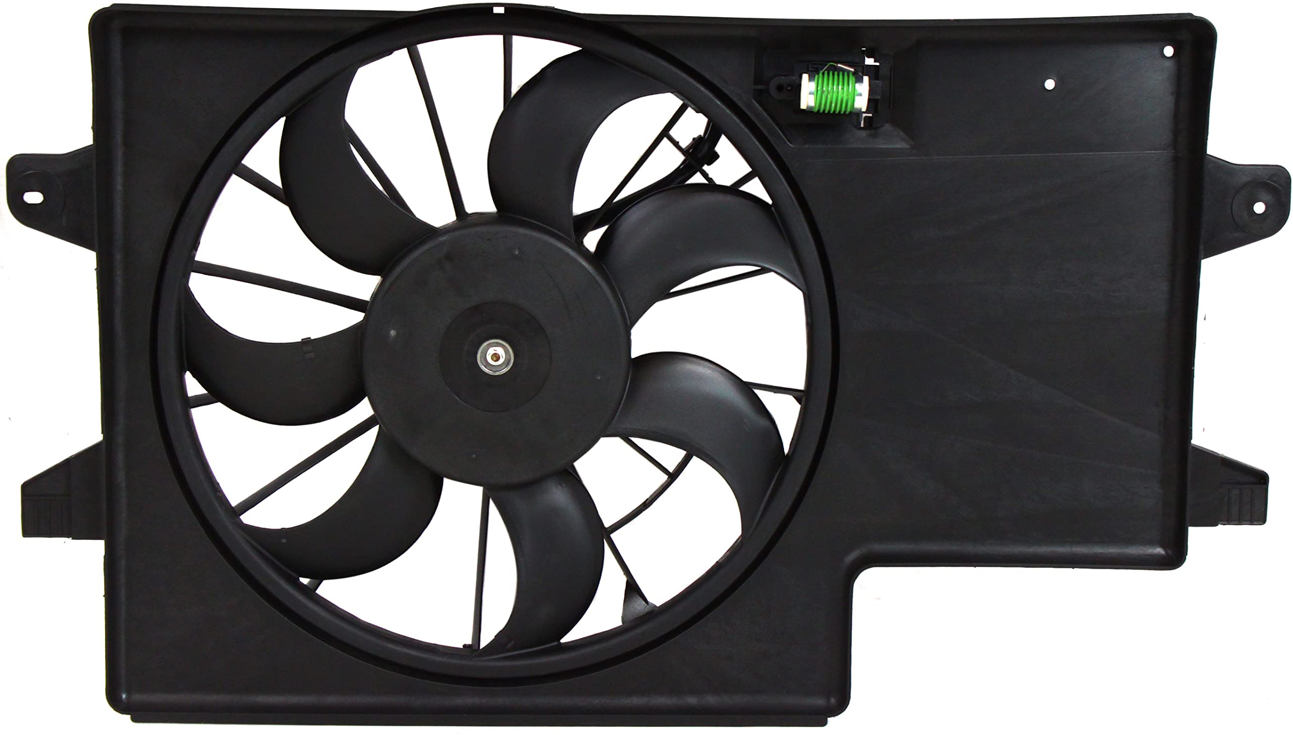 Go-Parts Radiator Fan Shroud Assembly Compatible with 2008-2011 Ford Focus - Includes Resistor - Direct Replacement for 2009 2010 Models - Perfect for Engine Cooling System Repair & Maintenance