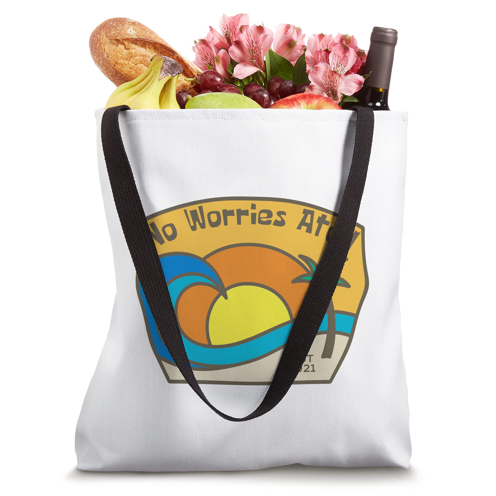 No Worries Atoll Tote Bag - Stylish & Durable Reusable Shopping Bag for Women - Perfect for Beach, Grocery, Work & Travel