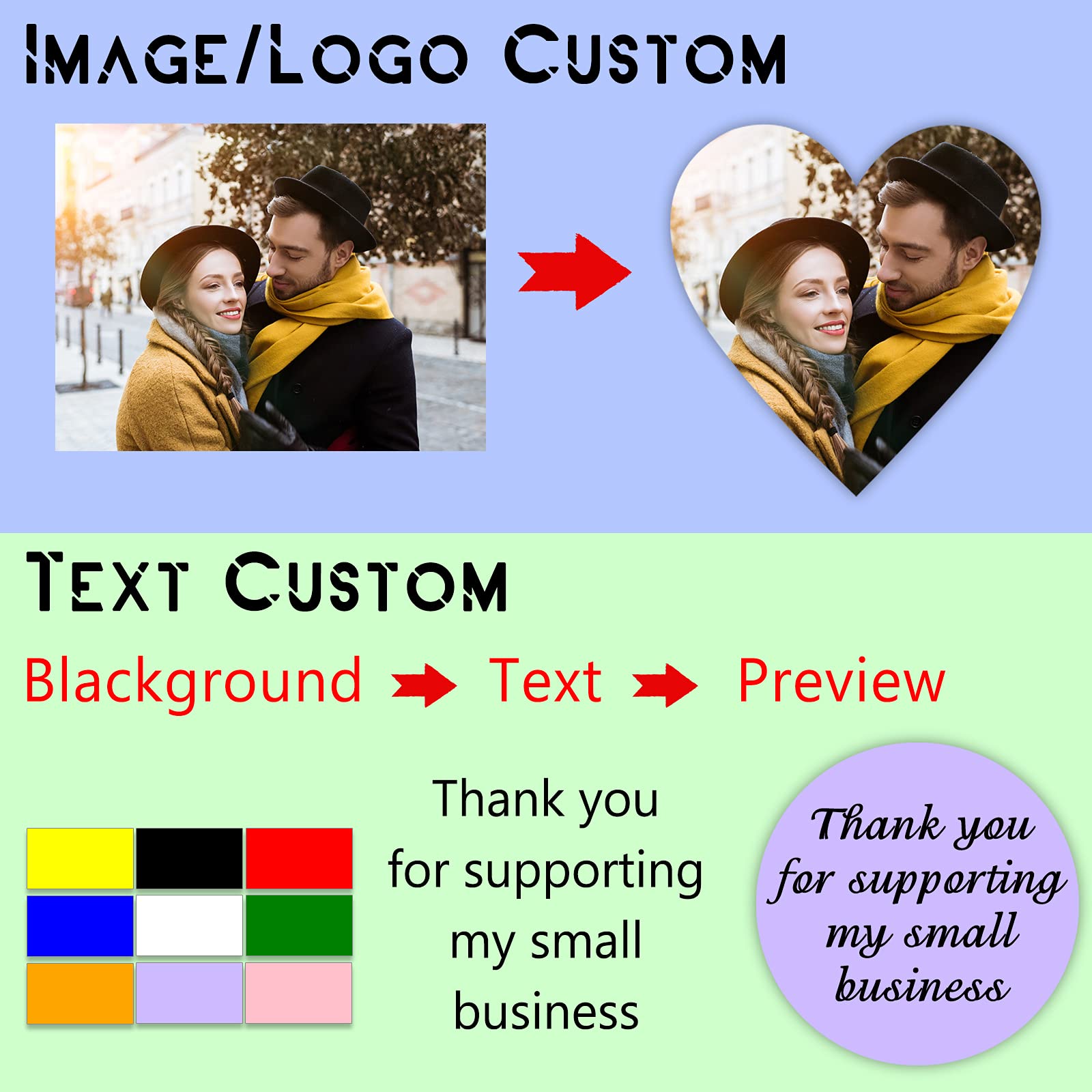 Custom Business Logo Stickers - Personalized Name & Photo Decals - Vinyl Labels for Wedding, Birthday, Party Favors (Flower Design, 2.5