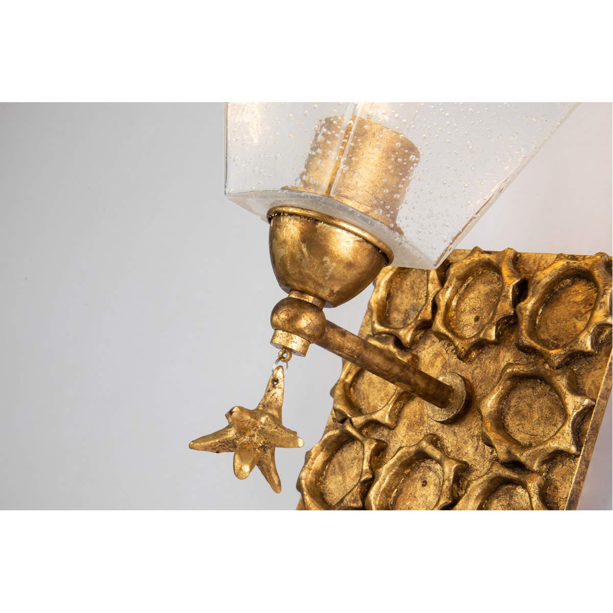 Lucas & McKearn BB1002G-1 Gold Leaf Star Bathroom Vanity Light - Modern Bathroom Lighting Fixture for Home Decor, Perfect for Bathroom, Powder Room or Dressing Area