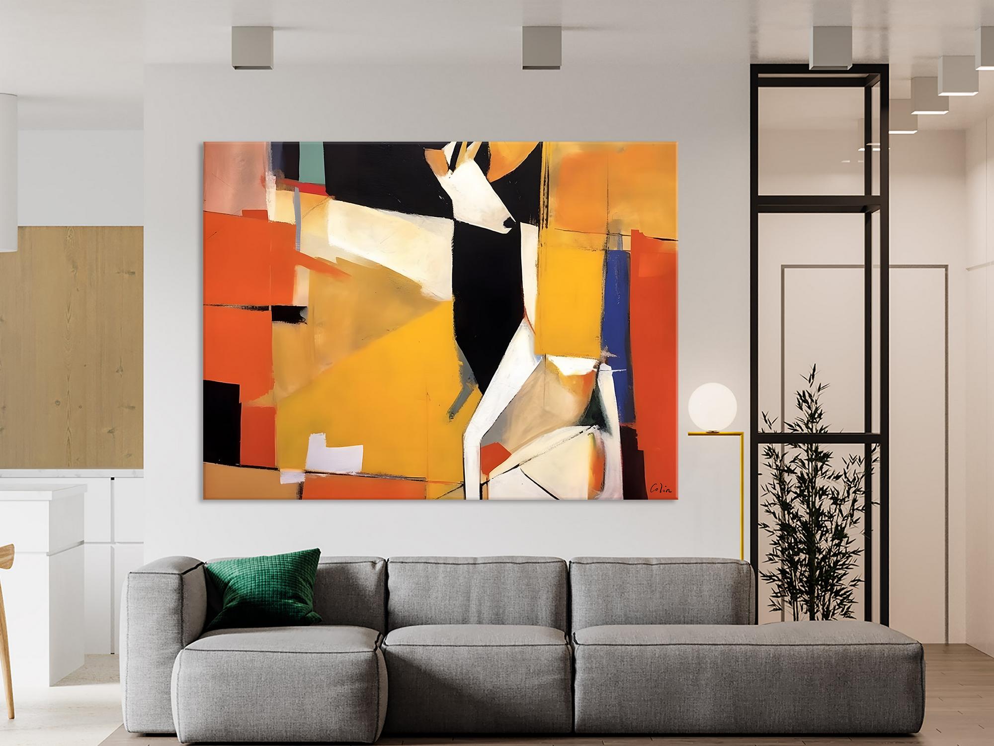 Extra Large Hand Painted Abstract Acrylic Wall Art - Original Canvas Painting for Living Room & Dining Room Decor | Modern Home Interior Design