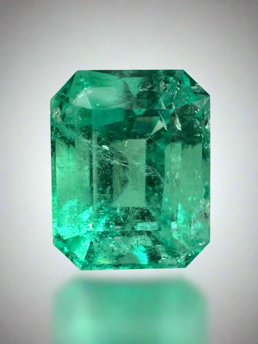 6.79 Carat 12x10mm Natural Loose Colombian Emerald - Classic Emerald Cut, Ethically Sourced, AAA Quality Green Gemstone for Jewelry Making, Engagement Rings & Luxury Gifts