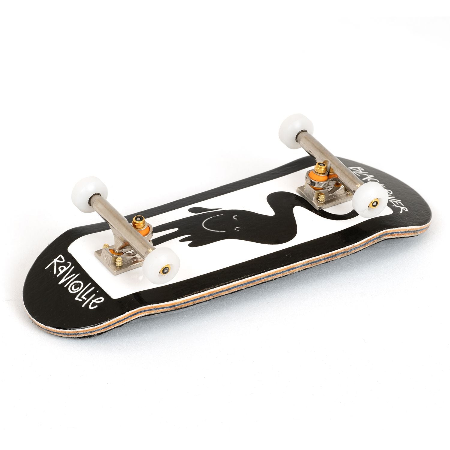 Blackriver Fingerboard Complete - Professional Finger Skateboard with Smiling River Graphic | Perfect for Skateboarding Enthusiasts & Collectors | Great for Indoor Practice & Office Desk Fun