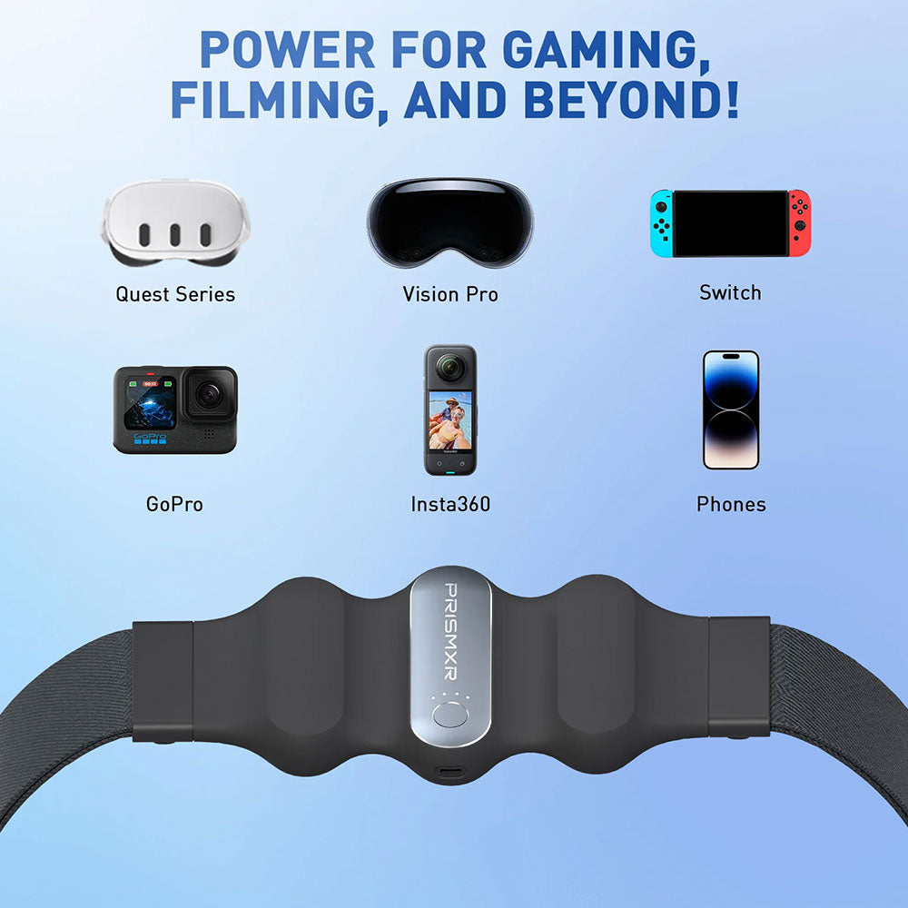 PrismXR Carina W1 Wearable Power Pack - Portable Charger for Smartphones & Devices | Lightweight & Durable | Space Grey | Perfect for Travel, Hiking & Outdoor Activities