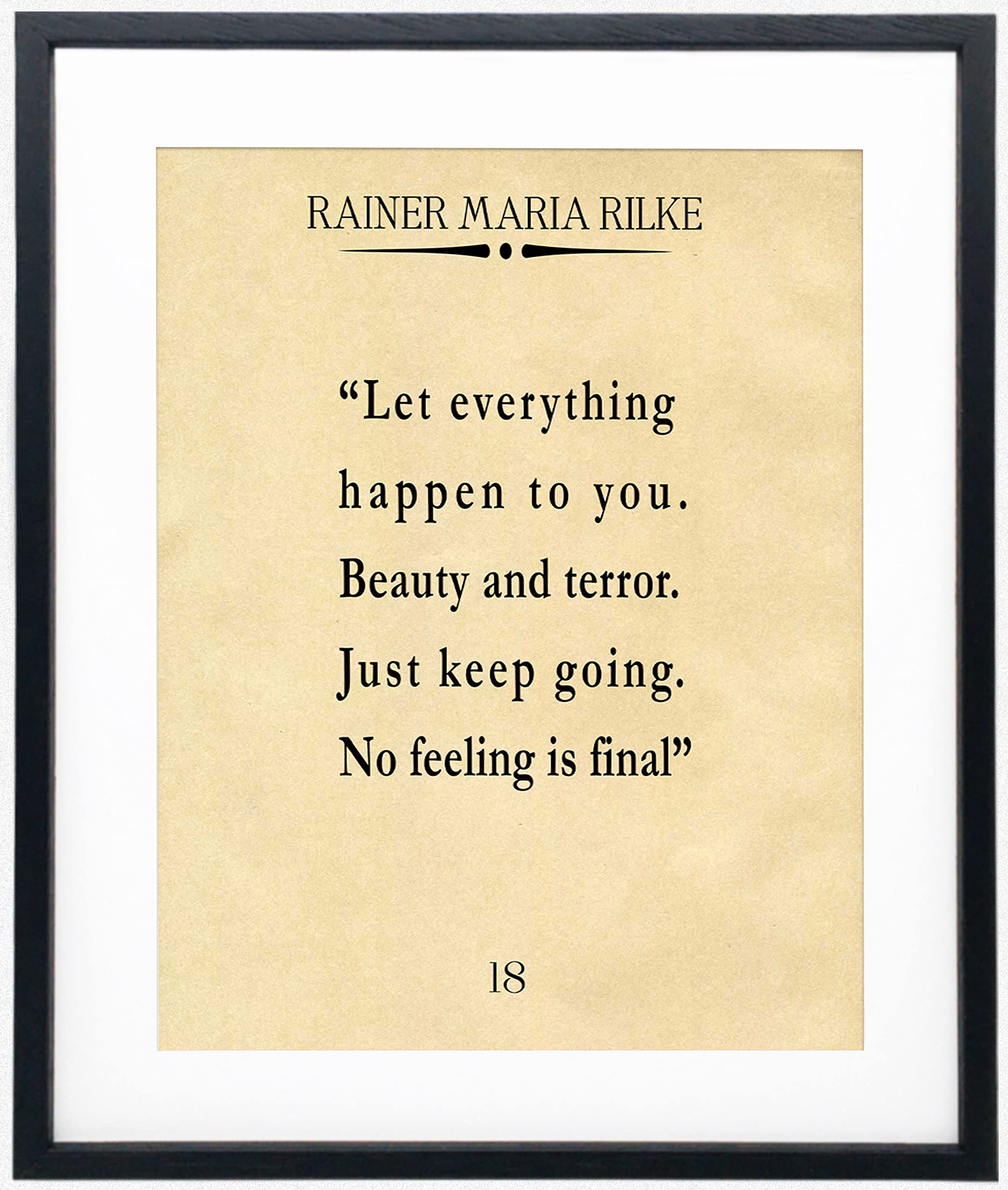 Minimalist Rainer Maria Rilke Quote Wall Art - Inspirational Home & Office Decor - 5x7 Parchment Print - Perfect for Bedrooms, Living Rooms & Gifts