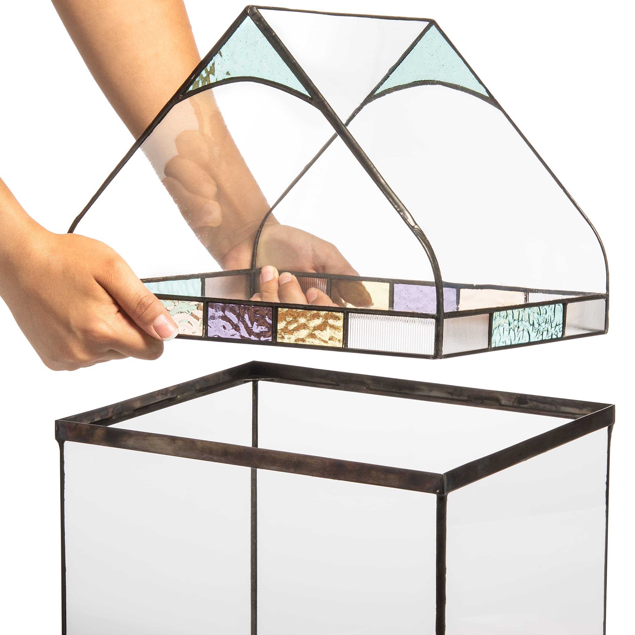 H Potter Large Glass Terrarium Wardian Case - Perfect for Indoor Plants, Succulents & Home Decor