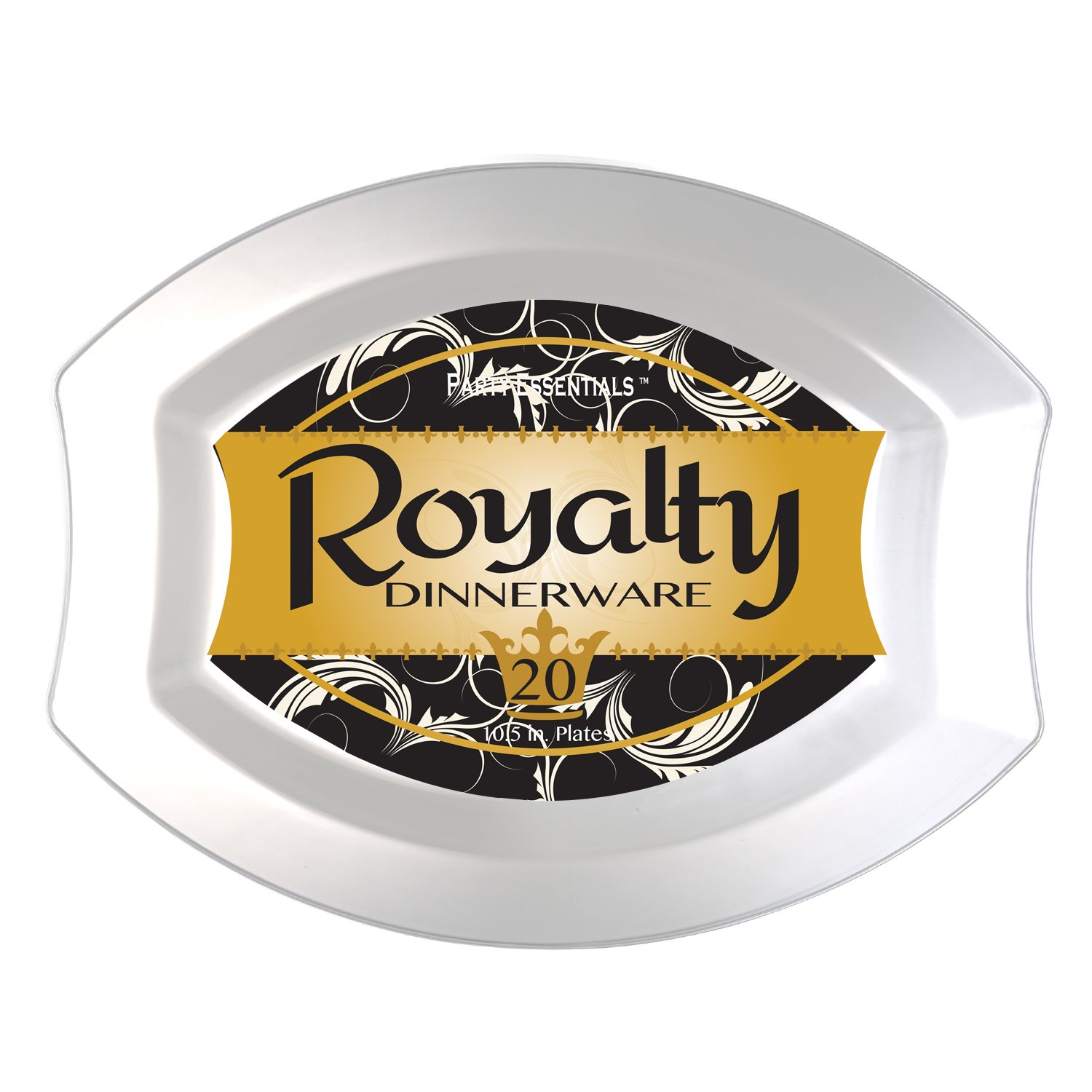 Royal Party Plates 10.5 Inch - 240 Pack Clear Disposable Dinner Plates for Weddings, Birthdays & Special Events - Premium Quality Plastic Plates for Elegant Celebrations