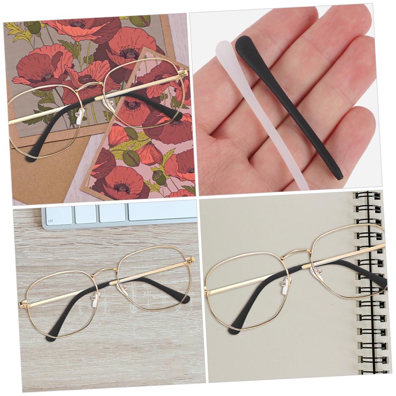 5 Pairs Non-Slip Glasses Hooks & Leg Covers - Eyeglass Ear Hooks Replacement Parts & Accessories for Secure Fit - Perfect for Reading, Sports, and Daily Use