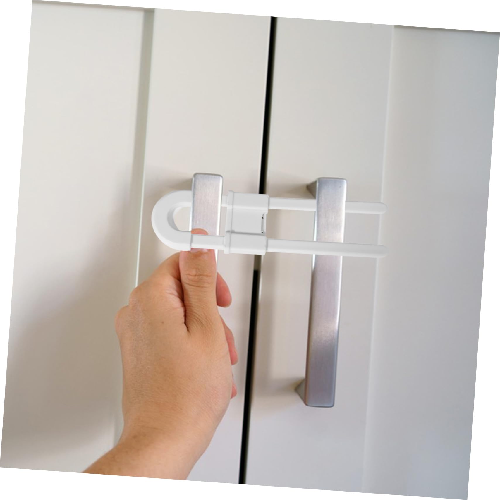 Totority 10-Pack U-Shaped Cabinet Door Locks - Child Safety Latches for Doors & Knobs - Baby Proof Sliding Door Lock for Home Security - Perfect for Kitchen Cabinets, Bathroom Drawers & Wardrobe Safety