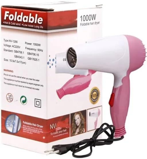 Professional Hot & Cold Hair Dryer with 2 Speed Settings, Thin Styling Nozzle & Diffuser - Blow Dryer for Men & Women - Perfect for Home Salon, Travel & Daily Styling