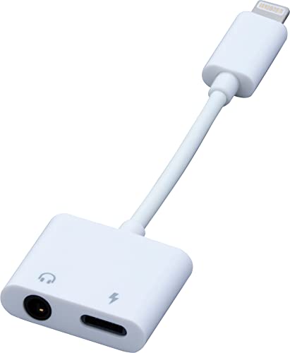 Premium Astro Lightning Cable - 3ft Fast Charging Cable with Earphone Jack Adapter for iPhone 14/13/12/11/X/8/7 - White MFi Certified Durable Cord for Home, Office & Travel