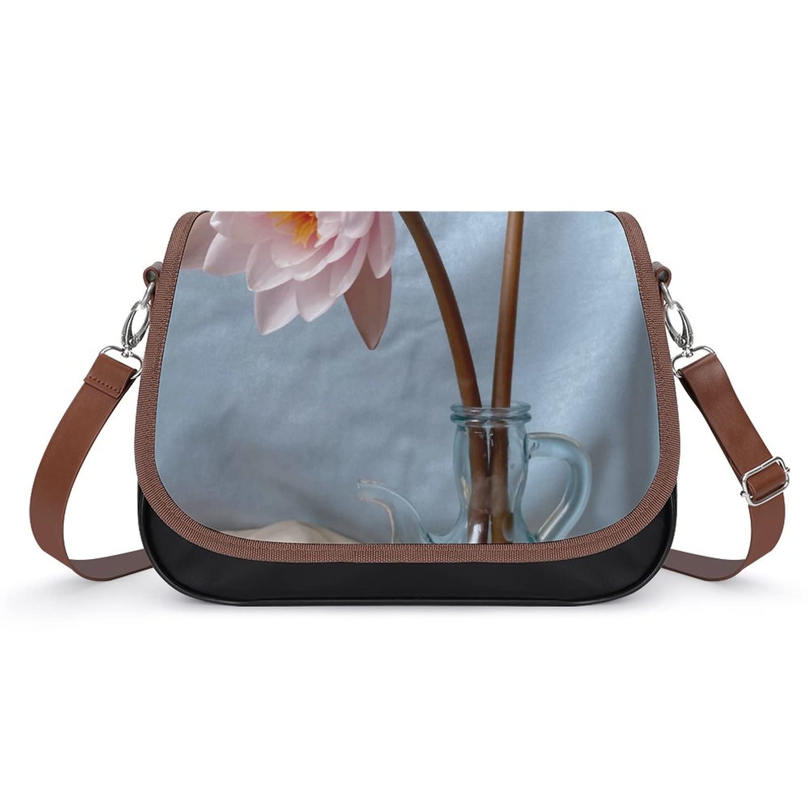 Trendy Printed Crossbody Bags for Women - Fashion Leather Shoulder Bag & Satchel Hobo Purse with Vase Flower Design | Perfect for City Travel, Shopping & Daily Use